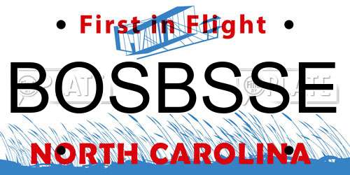 BOSBSSE North Carolina License Plate