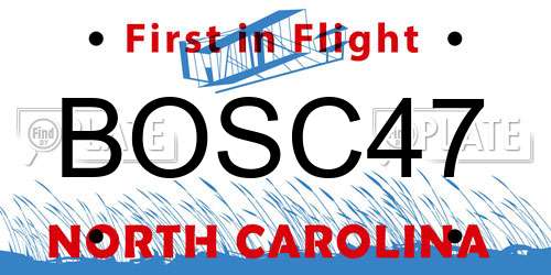 BOSC47 North Carolina License Plate