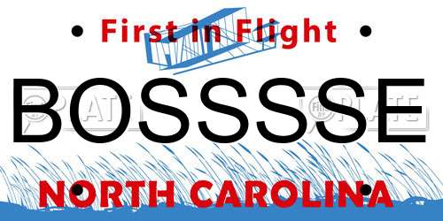 BOSSSSE North Carolina License Plate