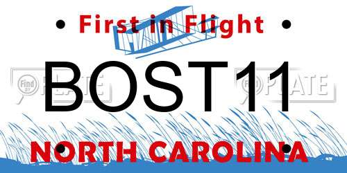 BOST11 North Carolina License Plate