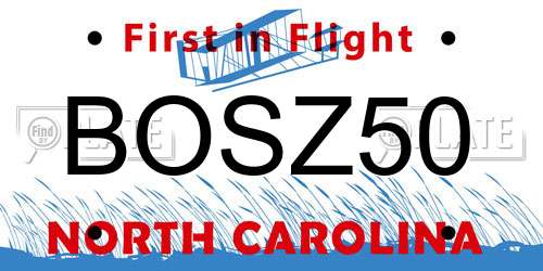 BOSZ50 North Carolina License Plate