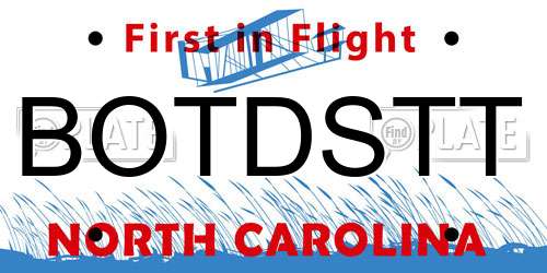 BOTDSTT North Carolina License Plate