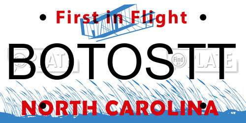 BOTOSTT North Carolina License Plate