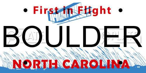 BOULDER North Carolina License Plate