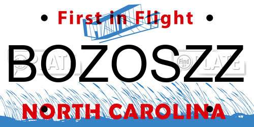 BOZOSZZ North Carolina License Plate