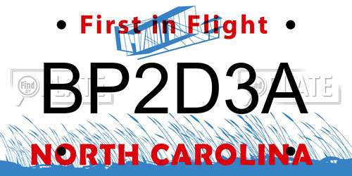 BP2D3A North Carolina License Plate