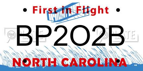BP2O2B North Carolina License Plate