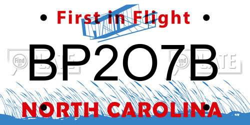 BP2O7B North Carolina License Plate