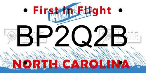 BP2Q2B North Carolina License Plate