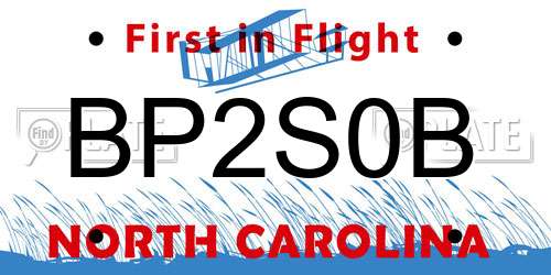 BP2S0B North Carolina License Plate