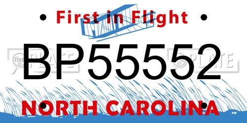 BP55552 North Carolina License Plate