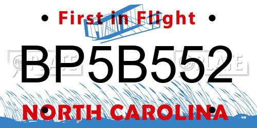 BP5B552 North Carolina License Plate