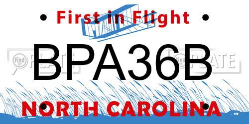BPA36B North Carolina License Plate