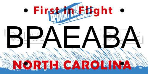BPAEABA North Carolina License Plate