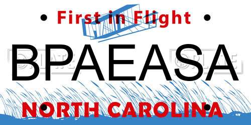 BPAEASA North Carolina License Plate