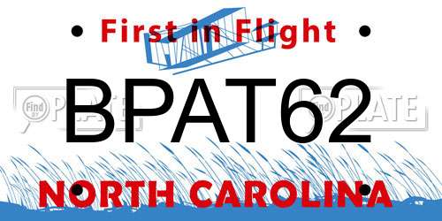 BPAT62 North Carolina License Plate