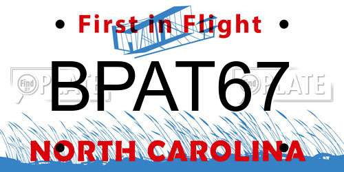 BPAT67 North Carolina License Plate
