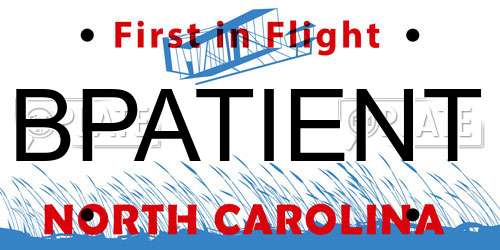 BPATIENT North Carolina License Plate
