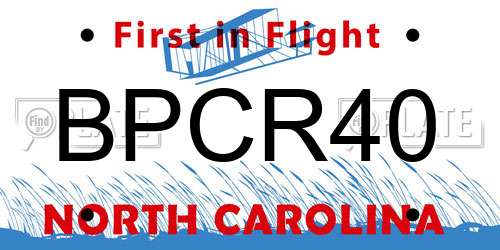 BPCR40 North Carolina License Plate