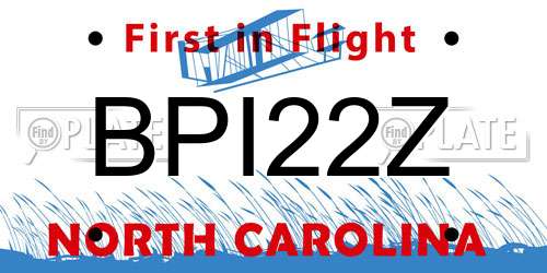 BPI22Z North Carolina License Plate