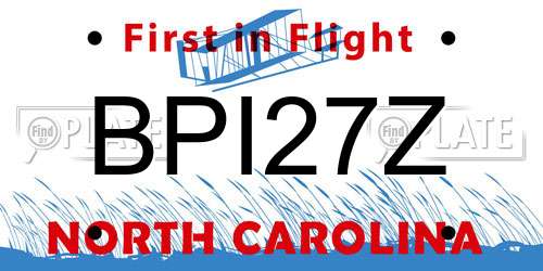 BPI27Z North Carolina License Plate