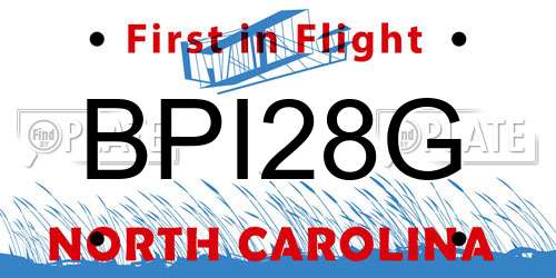 BPI28G North Carolina License Plate