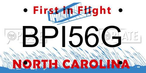 BPI56G North Carolina License Plate