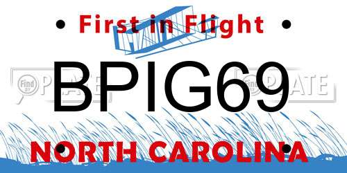 BPIG69 North Carolina License Plate