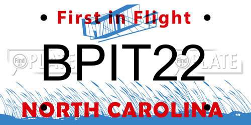 BPIT22 North Carolina License Plate