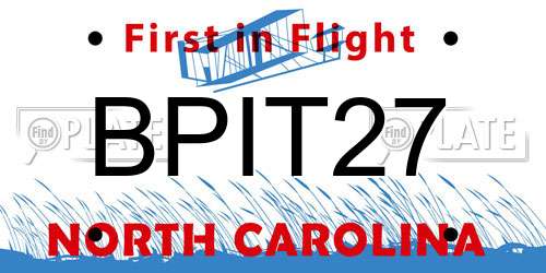 BPIT27 North Carolina License Plate