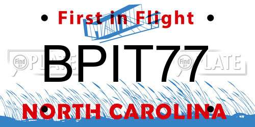 BPIT77 North Carolina License Plate