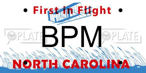 BPM North Carolina License Plate