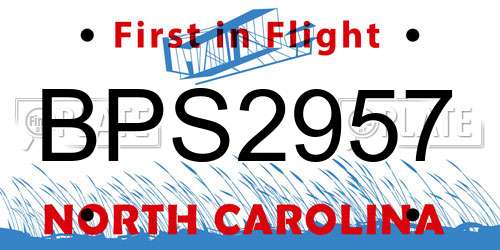 BPS2957 North Carolina License Plate