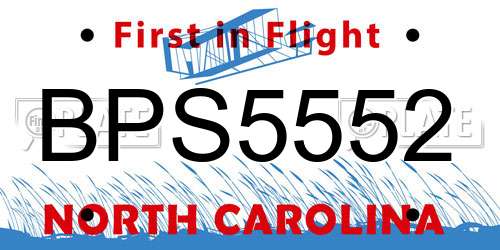 BPS5552 North Carolina License Plate