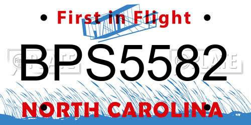 BPS5582 North Carolina License Plate