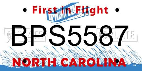 BPS5587 North Carolina License Plate