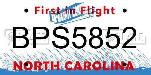 BPS5852 North Carolina License Plate