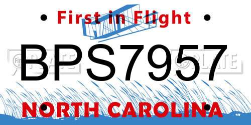BPS7957 North Carolina License Plate