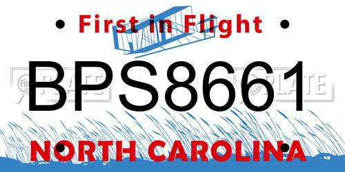 BPS8661 North Carolina License Plate