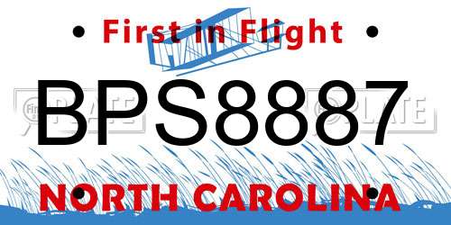 BPS8887 North Carolina License Plate