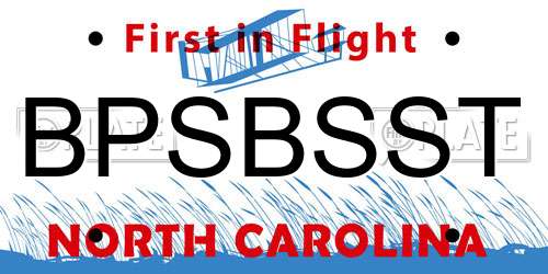 BPSBSST North Carolina License Plate