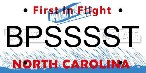 BPSSSST North Carolina License Plate