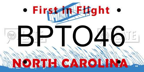 BPTO46 North Carolina License Plate