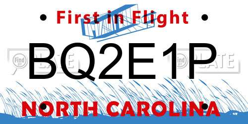 BQ2E1P North Carolina License Plate
