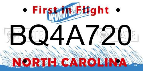 BQ4A720 North Carolina License Plate