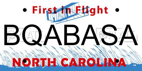 BQABASA North Carolina License Plate