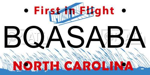 BQASABA North Carolina License Plate