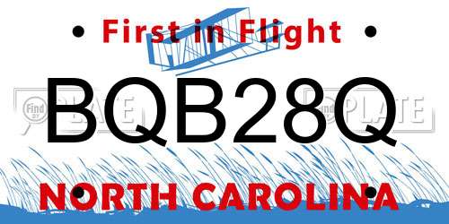 BQB28Q North Carolina License Plate