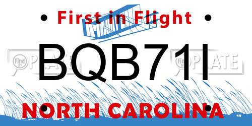 BQB71I North Carolina License Plate