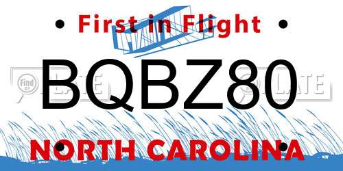 BQBZ80 North Carolina License Plate